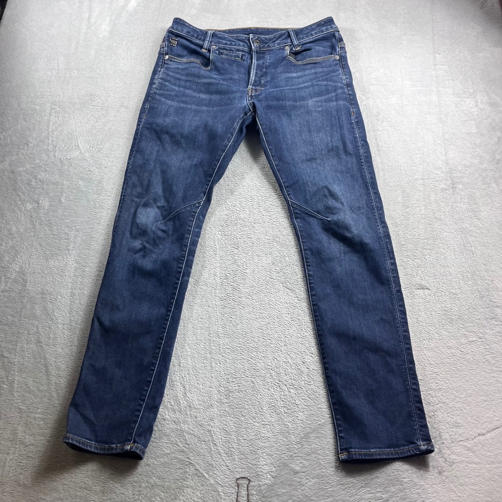 G-Star RAW D-Staq 5-Pocket Slim Jeans Mens 32x32 Dark Wash Blue Denim